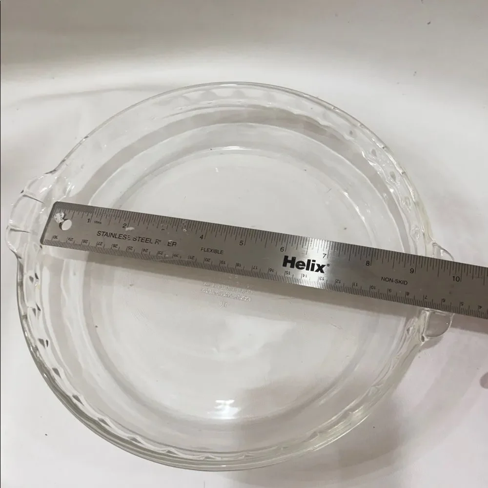 PYREX USA 229 Clear Glass Baking Dish 9 1/2 In 24 Cm 10 Ovenware Handles Fluted